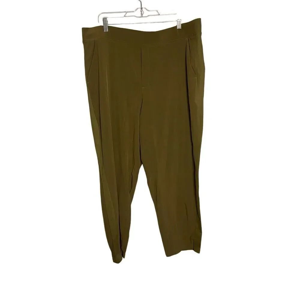 Athleta Plus Size Brooklyn Ankle Olive Green Pull On Pants Women’s Size 20